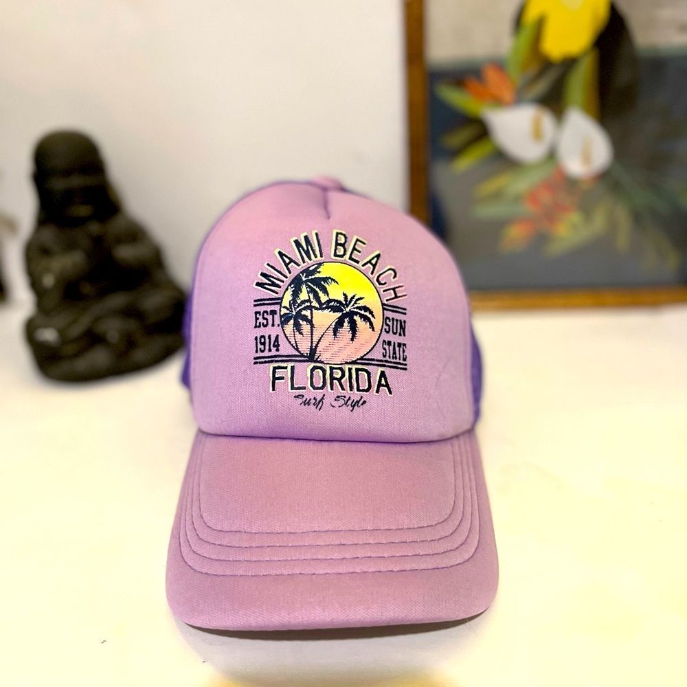 SURF STYLE SOURH BEACH MIAMI PURPLE SNAP BACK HAT